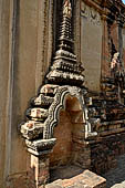 Bagan Myanmar. Sulamani temple. Makara, ogres and other stucco ornaments. 